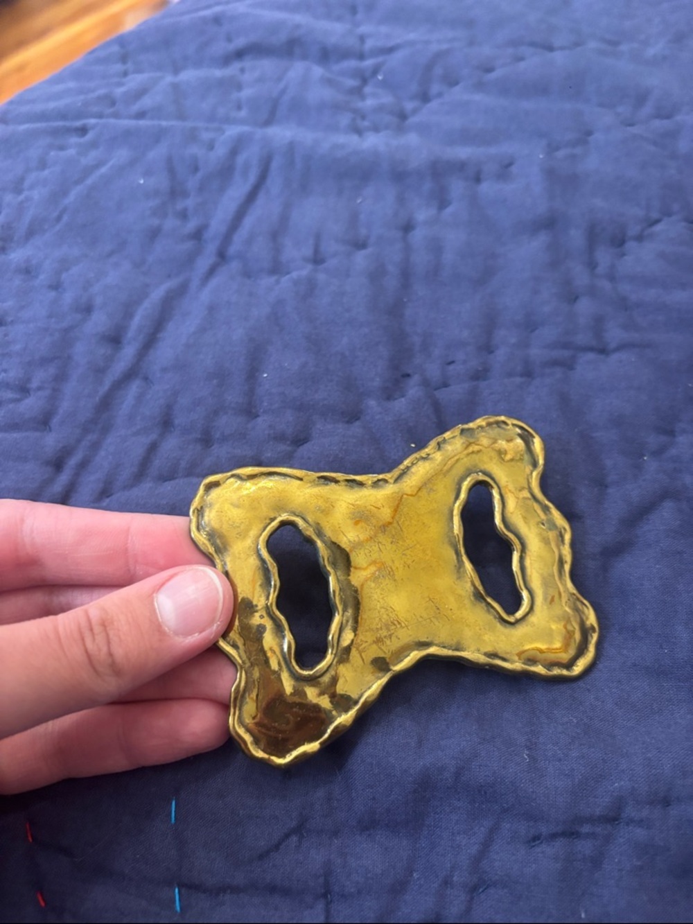 VINTAGE GARY GAIL ACCESSORY POLISHED BRASS Belt BUCKLE